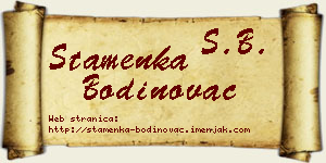 Stamenka Bodinovac vizit kartica
